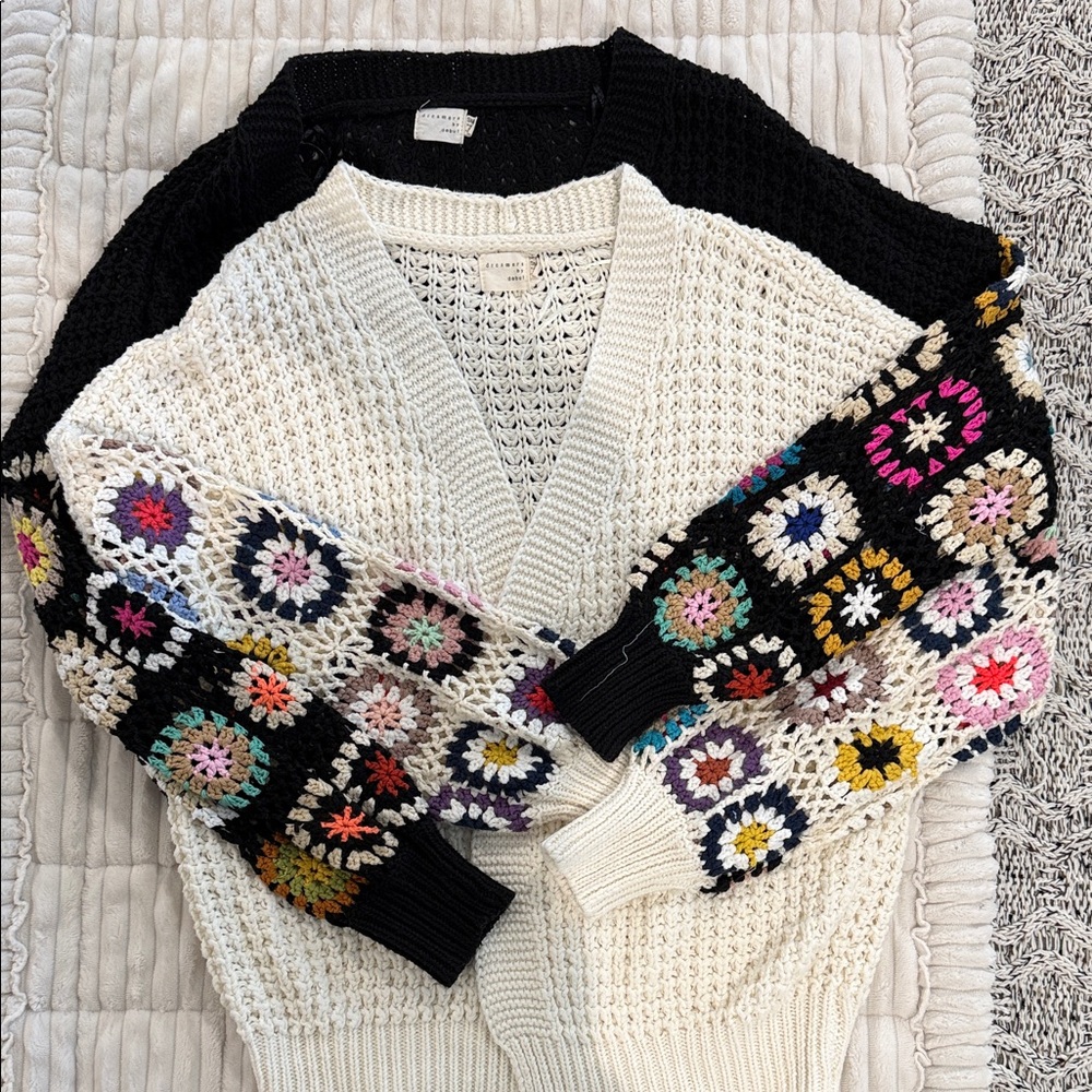 Chic Crochet Sleeve Cardigan